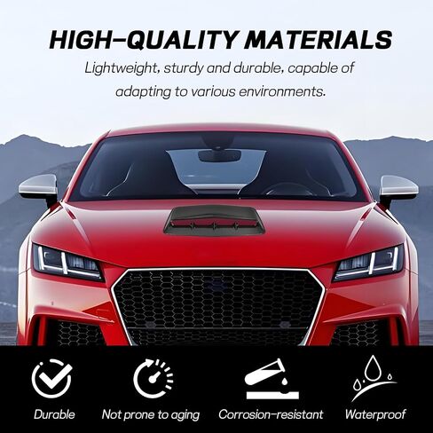 Car Hood Vents, Decorative Air Flow Intake Hood Scoop Vent Turbo Bonnet Cover, Vehicle Engine Cooling Intake Vent Trim Cover, Universal Exterior Car Accessories Decoration (Carbon Fiber) in Saudi Arabia