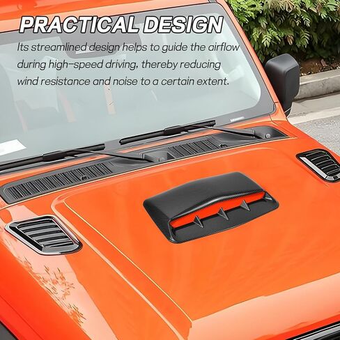 Car Hood Vents, Decorative Air Flow Intake Hood Scoop Vent Turbo Bonnet Cover, Vehicle Engine Cooling Intake Vent Trim Cover, Universal Exterior Car Accessories Decoration (Carbon Fiber) in Saudi Arabia