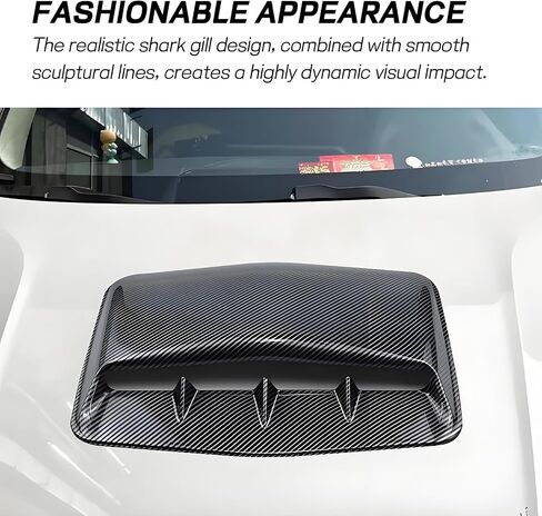 Car Hood Vents, Decorative Air Flow Intake Hood Scoop Vent Turbo Bonnet Cover, Vehicle Engine Cooling Intake Vent Trim Cover, Universal Exterior Car Accessories Decoration (Carbon Fiber) in Saudi Arabia