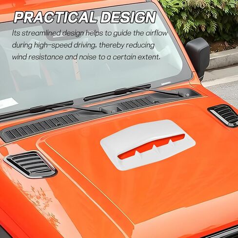 Car Hood Vents, Decorative Air Flow Intake Hood Scoop Vent Turbo Bonnet Cover, Vehicle Engine Cooling Intake Vent Trim Cover, Universal Exterior Car Accessories Decoration (Carbon Fiber) in Saudi Arabia