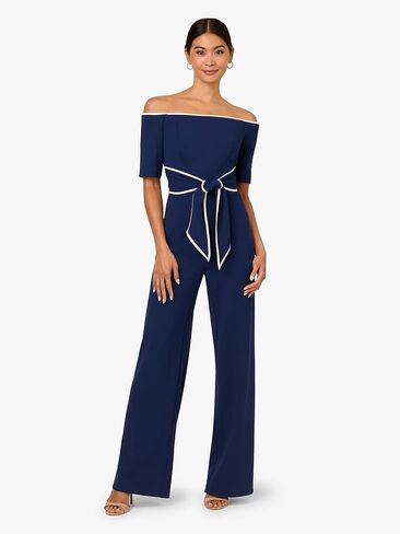 Adrianna Papell womens Knit Crepe Tie Jumpsuit in Kuwait