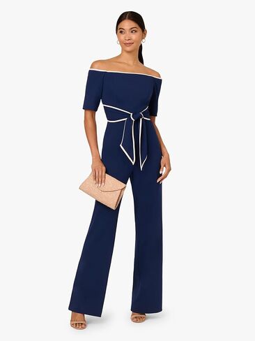Adrianna Papell womens Knit Crepe Tie Jumpsuit in Kuwait