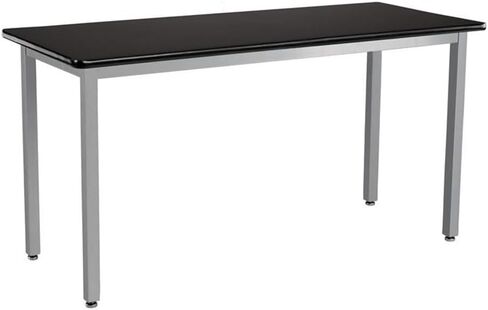 Pemberly Row 24x48 Metal Science Lab Table with HPL Top in Black in Saudi Arabia