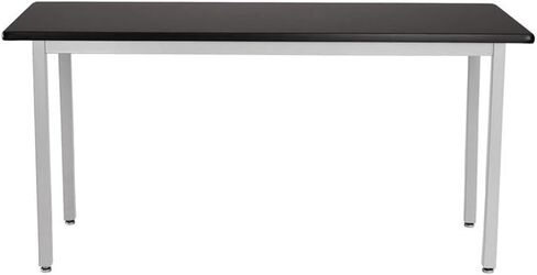 Pemberly Row 24x48 Metal Science Lab Table with HPL Top in Black in Saudi Arabia