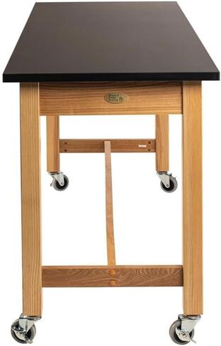 Pemberly Row 24x54 Science Lab Table with Book Compartments & Casters in Black in Saudi Arabia
