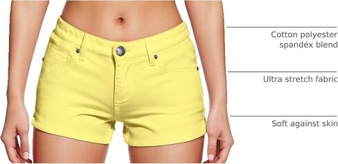 Hybrid & Company Womens Butt Lifting Twill Denim Bermuda Short SH43304 Yellow 13 in Kuwait