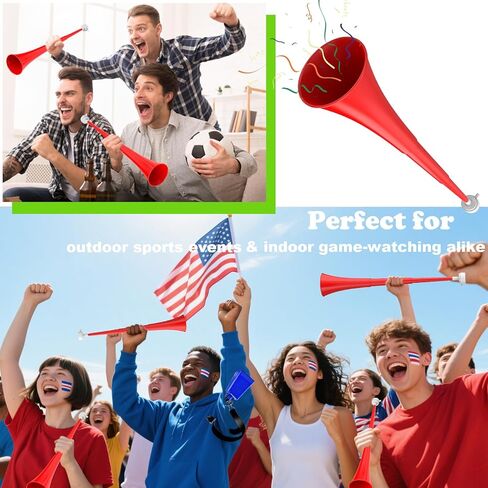 قرن الاستاد القابل للطي 24 بوصة صانعات الضوضاء الفوفوزيلا البلاستيك البوق الهتاف أبواق النفخ صانعات الضوضاء للأحداث الرياضية وألعاب كرة القدم ومستلزمات الحفلات الرياضية المدرسية والإكسسوارات in Kuwait