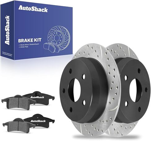 وسادات الفرامل السيراميكية لدوارات الفرامل الخلفية من AutoShack | بديل لسيارة جيب جراند شيروكي 1999-2004 4.0L 4.7L V8 4WD AWD RWD | طقم فرامل 6 قطع in Saudi Arabia