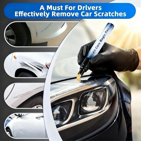 قلم إزالة خدوش جميع السيارات - طقم إصلاح خدوش طلاء السيارة، قلم لمس مقاوم للماء لإزالة الخدوش السريعة في السيارة، عصا إصلاح أثناء التنقل لجميع ألوان المركبات (قطعتان) in Kuwait