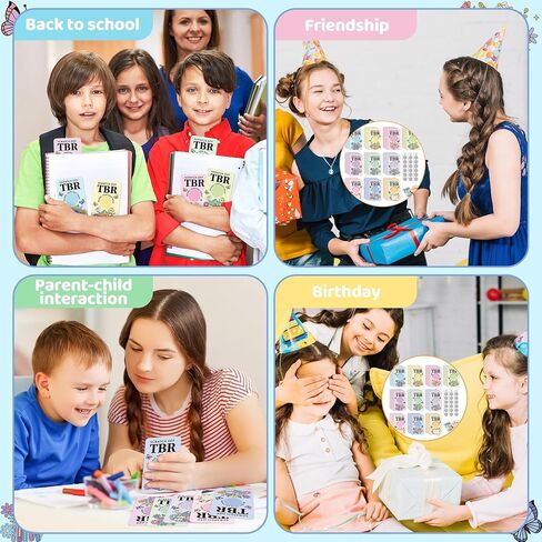 L1rabe TBR Scratch Off Cards Set - TBR Jar Bookish Accessories 240 Pastel Christmas Color Flower DIY Cards 480 Stickers, Reveal Next Book Reading Challenge for Readers Lovers Bookworm Student in Saudi Arabia