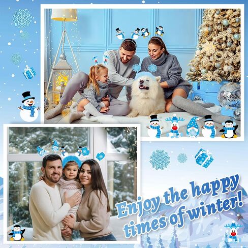 24 قطعة من عصابات الرأس الشتوية لحفلات الكريسماس، عصابات رأس ندفة الثلج، عصابات شعر لامعة كبيرة، ديكورات بلاد العجائب الشتوية، ندفة الثلج، رجل الثلج، البطريق، إكسسوارات هدايا للنساء، مستلزمات السنة الجديدة السعيدة in Saudi Arabia