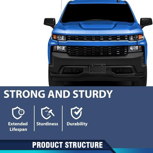 قضيب وجه المصد الأمامي PIT66 متوافق مع Chevy Silverado 1500 2019 2020 2021 2022، موديلات مناسبة بدون مساعد الوقوف فقط، Fit 2022 Limited (LTD) موديلات الطراز القديم GM1002875 84588804 in Saudi Arabia