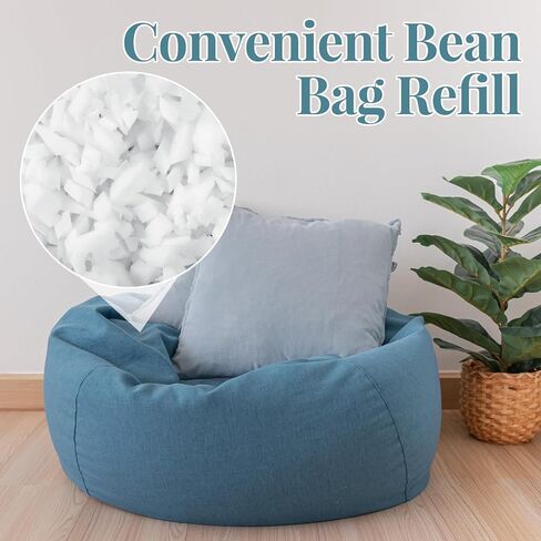 Frienda 40lbs Bean Bag Filler Bulk, Memory Foam Filling, Shredded Soft Foam Filler Stuffing for Bean Bag Refill Pillow Dog Bed Chairs Couch Cushion Stuffed Animals Arts Crafts (Blue) in Saudi Arabia