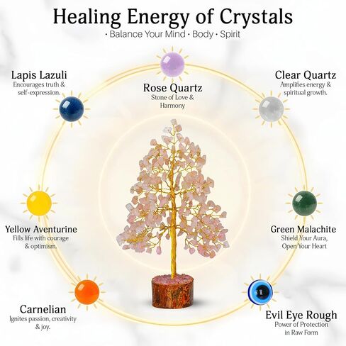 FASHIONZAADI Amethyst Crystal Tree - Amethyst Crystals - Tree of Life Decor - Amethyst Gift - Home Goods Decor - Feng Shui Money Tree - Artificial Bonsai Tree in Kuwait