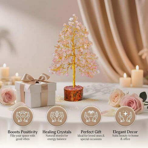 FASHIONZAADI Amethyst Crystal Tree - Amethyst Crystals - Tree of Life Decor - Amethyst Gift - Home Goods Decor - Feng Shui Money Tree - Artificial Bonsai Tree in Kuwait