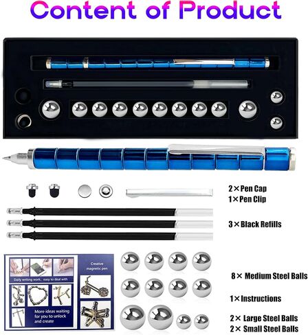 Fidget Pen, Decompression Magnetic Pen, Cool Fidget Toys for Stress and Anxiety Relief, Sensory Toys Best Gifts for Teenage Boys, Ideal Gift for 8-13 Years Old, Novelty Gifts for Teen and Adults in Saudi Arabia