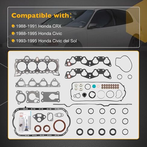 مجموعة حشية رأس الأسطوانة 1.5 لتر 1.6 لتر متوافقة مع 1988-1995 Honda Civic CRX، مجموعة حشيات الرأس MLS تحل محل # HS9123PT CS9123 in Saudi Arabia