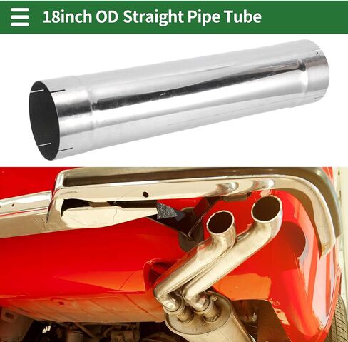 Motoforti 4.5" OD 18inch Length Straight Exhaust Pipe Tube T316 Stainless Steel Car Tubing Piping Surface Polishing Silver Tone in Saudi Arabia