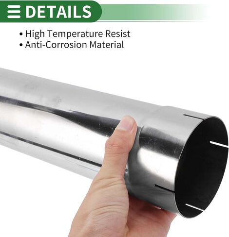 Motoforti 4.5" OD 18inch Length Straight Exhaust Pipe Tube T316 Stainless Steel Car Tubing Piping Surface Polishing Silver Tone in Saudi Arabia