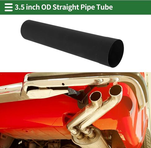 Motoforti 2.25" OD Straight Exhaust Pipe Tube T304 Stainless Steel Car Tubing Piping 18" Length Expand-on Ends Surface Blasting Black in Saudi Arabia