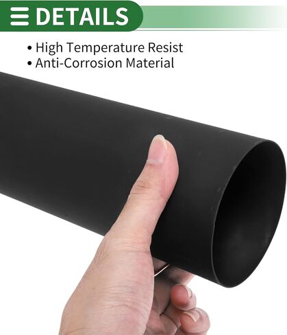 Motoforti 2.25" OD Straight Exhaust Pipe Tube T304 Stainless Steel Car Tubing Piping 18" Length Expand-on Ends Surface Blasting Black in Saudi Arabia