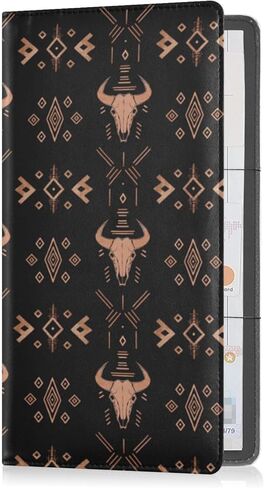 حامل بطاقات تسجيل السيارة والتأمين، صندوق قفازات جلدي لتنظيم محفظة إكسسوارات للرجال والنساء، حافظة للبطاقات، رخصة قيادة المستندات الأساسية، قلعة الخفاش القوطي باللون الأسود in Kuwait