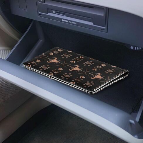 حامل بطاقات تسجيل السيارة والتأمين، صندوق قفازات جلدي لتنظيم محفظة إكسسوارات للرجال والنساء، حافظة للبطاقات، رخصة قيادة المستندات الأساسية، قلعة الخفاش القوطي باللون الأسود in Kuwait