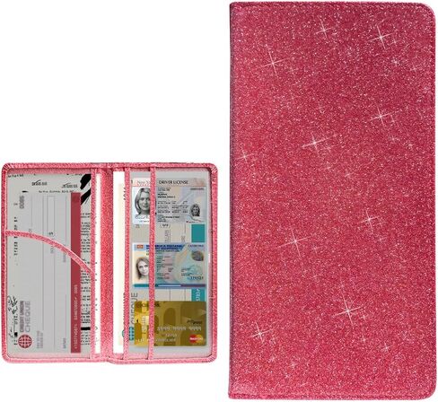 Car Registration and Insurance Holder, Bling Premium Leather Auto Glove Box Document Organizer with Magnetic Shut, Waterproof Car Document Holder for Cards, Driver License (Blue) in Kuwait