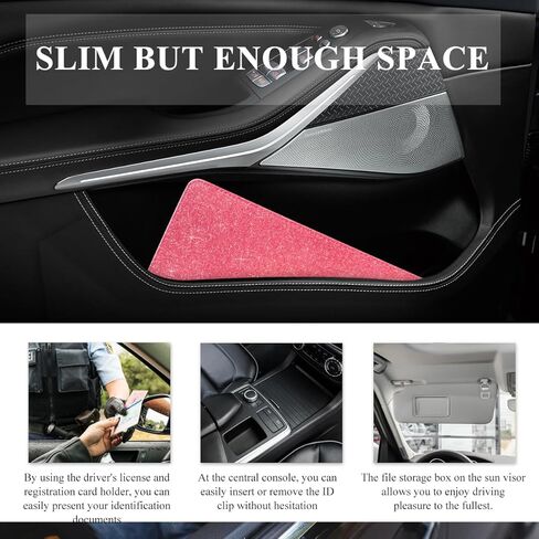 Car Registration and Insurance Holder, Bling Premium Leather Auto Glove Box Document Organizer with Magnetic Shut, Waterproof Car Document Holder for Cards, Driver License (Blue) in Kuwait