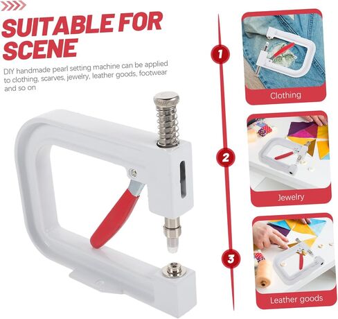 Veemoon Pearl Setting Machine for Clothing Accessories Hand Press Beading Tool Rivet Fixing Device for Shoes Bags and DIY Projects Complete Beading Supplies Set in Saudi Arabia