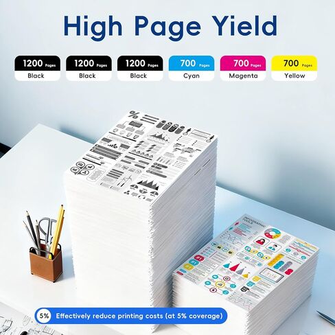 Caelum 920XL High Yield Ink Cartridge Replacement for Combo Pack HP 920 to Use with HP Officejet 6000 6500 6500A 7000 7500A 7500 Printer (6 Pack, Black Cyan Magenta Yellow) in Saudi Arabia
