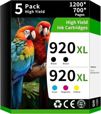 Caelum 920XL High Yield Ink Cartridge Replacement for Combo Pack HP 920 to Use with HP Officejet 6000 6500 6500A 7000 7500A 7500 Printer (6 Pack, Black Cyan Magenta Yellow) in Saudi Arabia