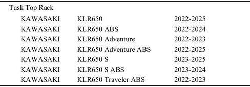 حامل الحقائب العلوي من Tusk رف الذيل الخلفي متوافق مع Kawasaki KLR650 S/ADV/ABS/Traveler 2022-2025 in Kuwait