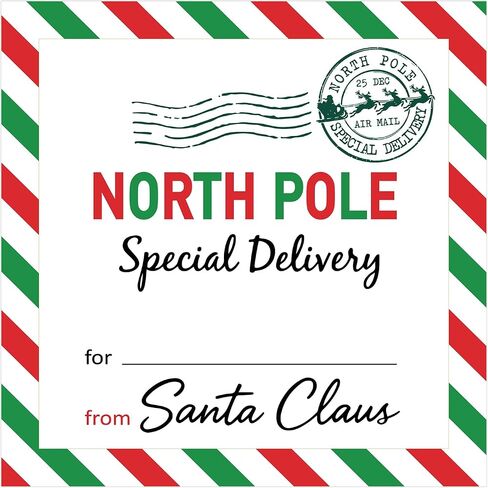 Christmas Gift Tags Stickers - 120Pcs from Santa Gift Tags Labels 2.5 Inch Personalized North Pole Stickers Holiday Sticker for Christmas Presents Envelope Seals Cards (Special Delivery) in Saudi Arabia