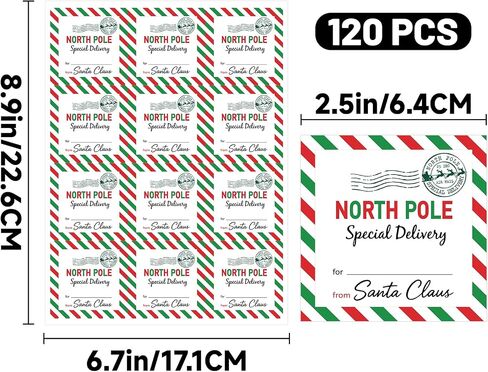 Christmas Gift Tags Stickers - 120Pcs from Santa Gift Tags Labels 2.5 Inch Personalized North Pole Stickers Holiday Sticker for Christmas Presents Envelope Seals Cards (Special Delivery) in Saudi Arabia