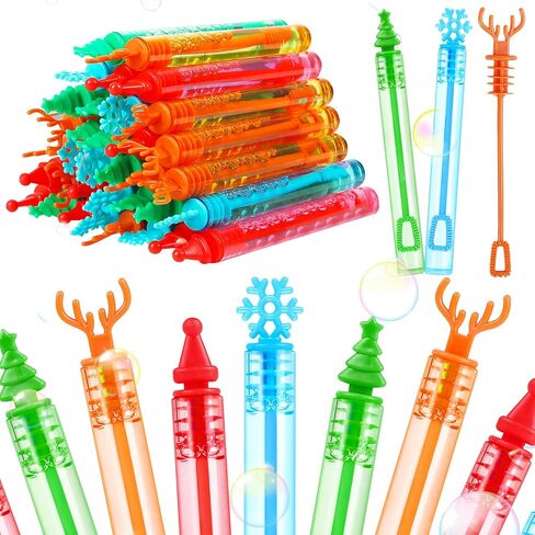 DERAYEE 36Pcs Christmas Bubble Wands for Kids Bulk, Xmas Mini Bubbles Party Favors Christma Toys Gift for Boys Girls Christmas Classroom Awards, Goody Bag Fillers in Saudi Arabia
