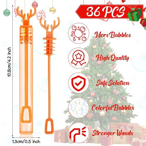DERAYEE 36Pcs Christmas Bubble Wands for Kids Bulk, Xmas Mini Bubbles Party Favors Christma Toys Gift for Boys Girls Christmas Classroom Awards, Goody Bag Fillers in Saudi Arabia