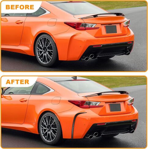 حافة جانبية للمصد الخلفي من ألياف الكربون الحقيقية متوافقة مع سيارة لكزس RC F 2015-2018، زخرفة جانبية للسبويلر in Saudi Arabia
