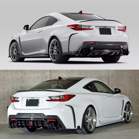 حافة جانبية للمصد الخلفي من ألياف الكربون الحقيقية متوافقة مع سيارة لكزس RC F 2015-2018، زخرفة جانبية للسبويلر in Saudi Arabia