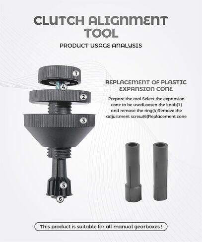 أداة محاذاة القابض، ملحقات السيارة لمصحح الثقب، أداة محاذاة بديلة للسيارات مع غلافين بلاستيكيين، تستخدم لإعادة تركيب القوابض، تناسب معظم السيارات والشاحنات الخفيفة in Kuwait
