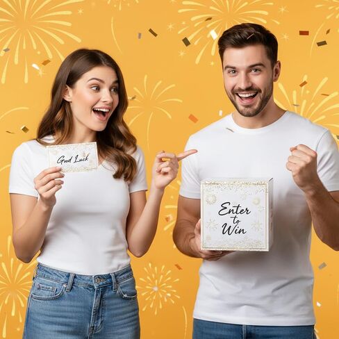 4 Pack Raffle Ticket Box, Gold Brass Donation Box Enter to Win Boxs with 200 Raffle Tickets Cards Safe Suggestion Boxes Ballot Boxs with Slot for Contest Carnivals Raffles Collecting Card in Kuwait