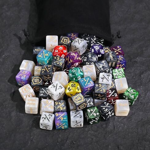 79PCS MTG Dice Counters Bulk Ability Keywords Dice Set, MTG Health Tracker Life Counter Plus 1/+1 Shield Buff Tokens for TCG Magic Card Games Accessories CCG Creature Stats in Kuwait