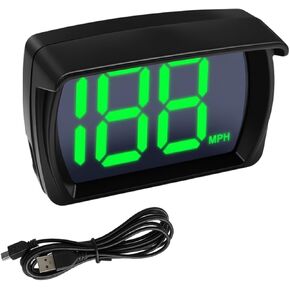 عداد السرعة الرقمي HUD GPS للسيارة، شاشة عرض كبيرة بخط LED MPH للسيارة مع توصيل وتشغيل كابل USB، عداد سرعة السيارة العالمي لعربة الجولف والشاحنات وسيارات الدفع الرباعي والدراجات النارية (MP/H) in Kuwait