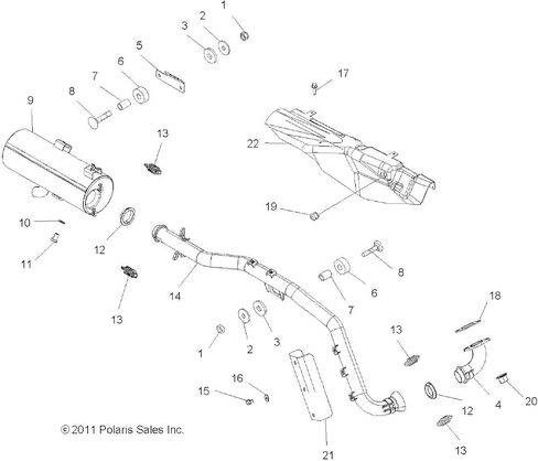 كاتم صوت العادم الأسود الأصلي من Polaris لـ 2008-2014 Sportsman 400 500 1261042-489 in Kuwait