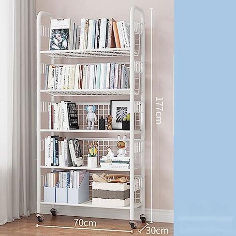 Multifunctional Rolling Bookshelf with 360° Wheels - Versatile Slide-Out Storage Cart for Home, Office, and Classroom Organization & Display in Saudi Arabia