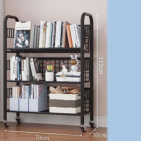 Multifunctional Rolling Bookshelf with 360° Wheels - Versatile Slide-Out Storage Cart for Home, Office, and Classroom Organization & Display in Saudi Arabia