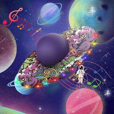 كرة بوجو ملونة بإضاءة LED مع موسيقى - لعبة كرة قفز بخدعة توازن ممتعة للأطفال، مثالية للعب في الهواء الطلق والداخلي، هدية للأولاد والبنات حتى 200 رطل في عيد الميلاد (وردي) in Kuwait