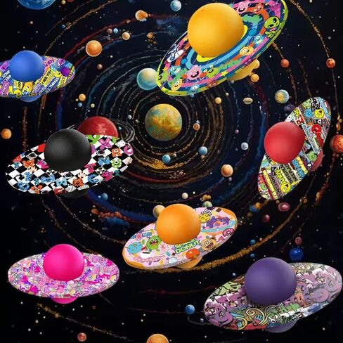 كرة بوجو ملونة بإضاءة LED مع موسيقى - لعبة كرة قفز بخدعة توازن ممتعة للأطفال، مثالية للعب في الهواء الطلق والداخلي، هدية للأولاد والبنات حتى 200 رطل في عيد الميلاد (وردي) in Kuwait