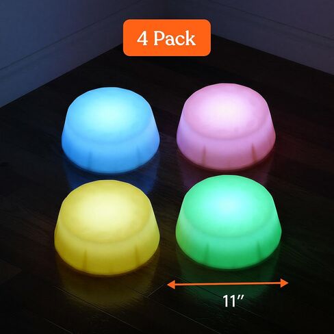مستلزمات خاصة بأحجار LED للأطفال - كتل توازن مضيئة - التنسيق والتوازن للأطفال الصغار والأطفال - مطاط متين غير قابل للانزلاق، لعب آمن داخليًا وخارجيًا in Kuwait
