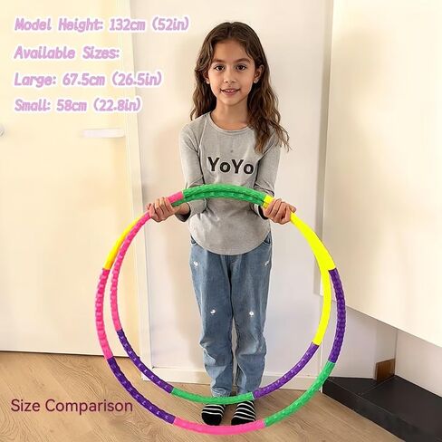 Kids Exercise Hoop for Ages 3-10 ， 8-Section Detachable & Adjustable Fitness Hoop ，Lightweight Play Circle for Indoor Outdoor Active Games in Kuwait